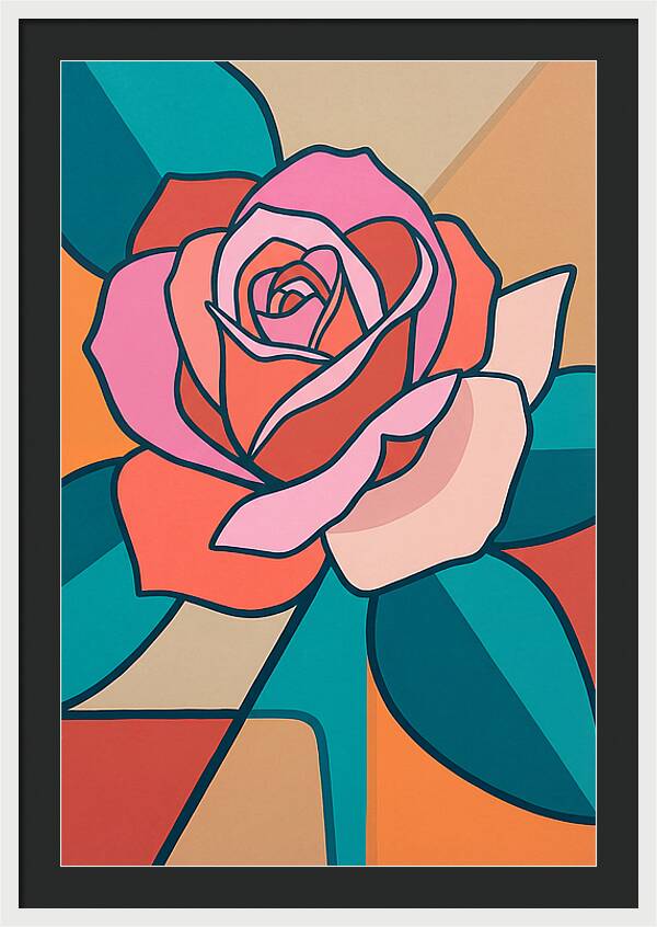 Pink Rose In Bold Colors