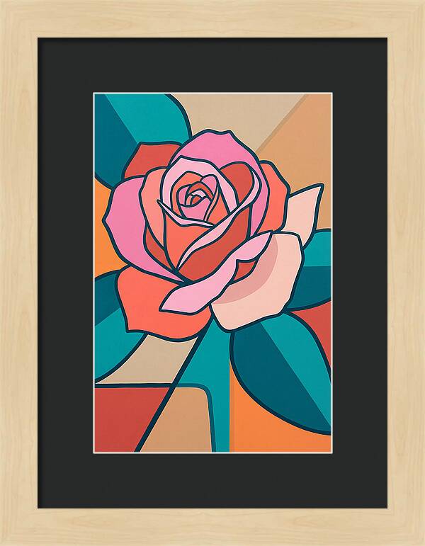 Pink Rose In Bold Colors
