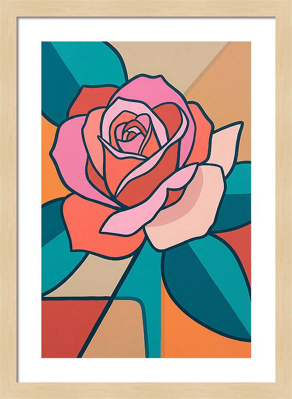 Pink Rose In Bold Colors