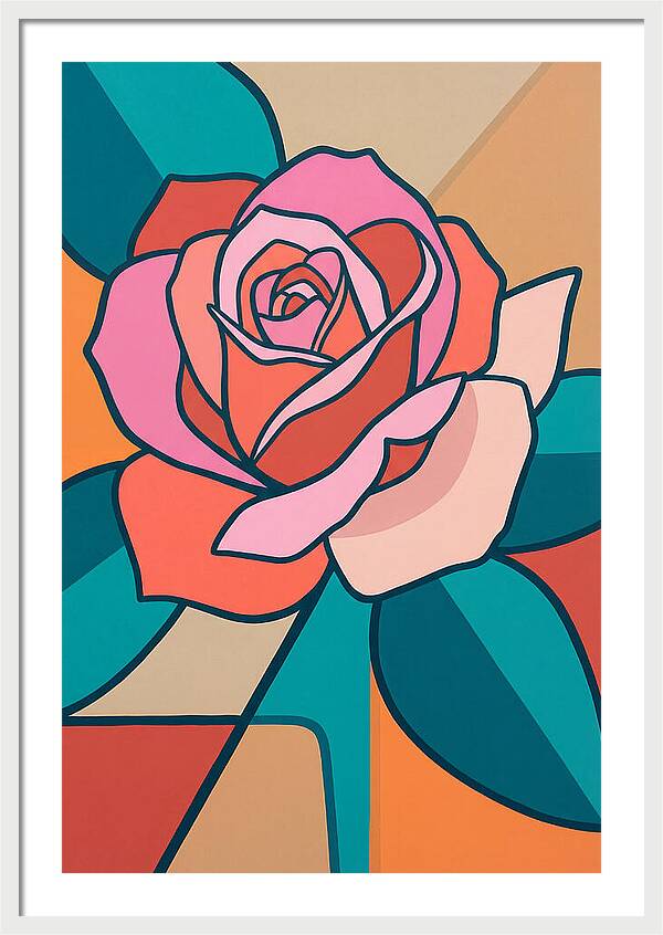 Pink Rose In Bold Colors