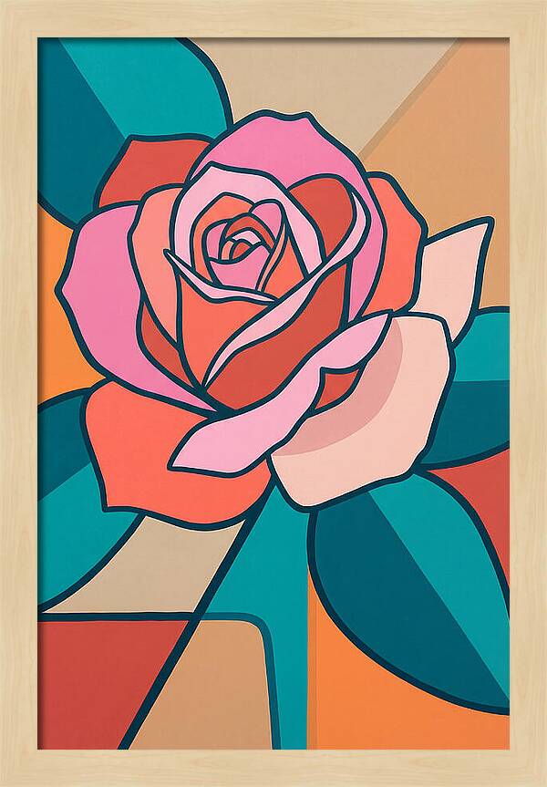 Pink Rose In Bold Colors