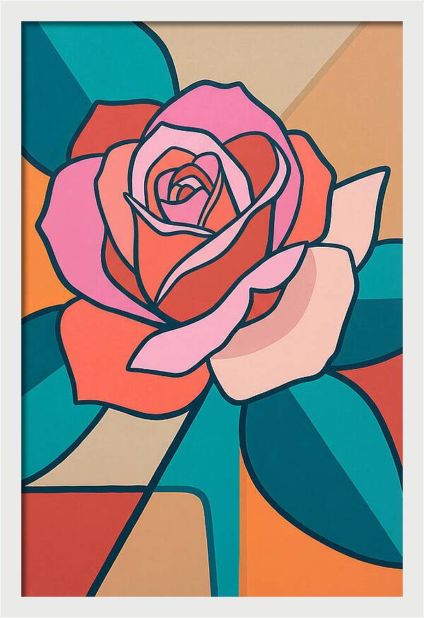 Pink Rose In Bold Colors