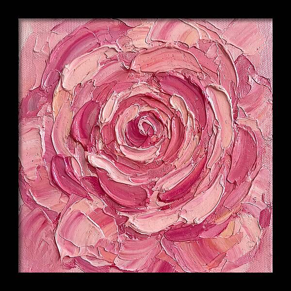 Pink Rose In Palette Knife Style