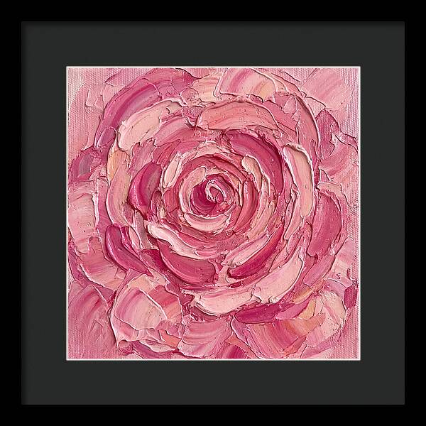 Pink Rose In Palette Knife Style