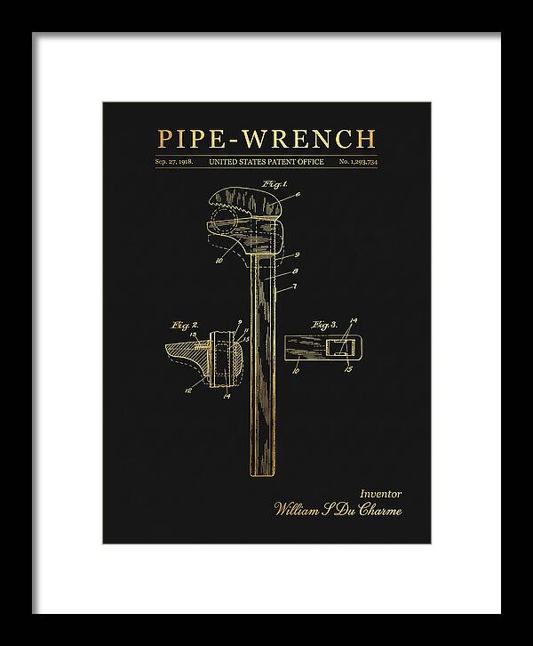 Pipe Wrench Gold Patent Us1293734a