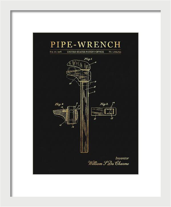 Pipe Wrench Gold Patent Us1293734a