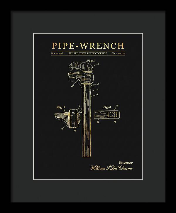 Pipe Wrench Gold Patent Us1293734a