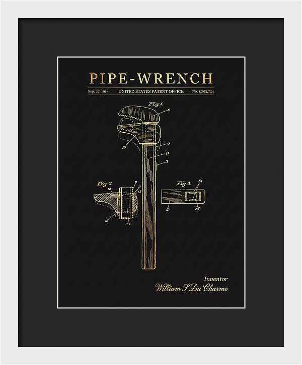 Pipe Wrench Gold Patent Us1293734a