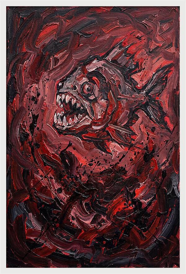 Piranha Fury In Expressionism