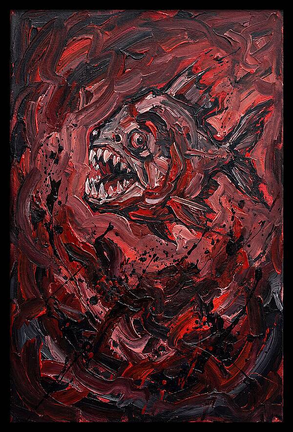 Piranha Fury In Expressionism