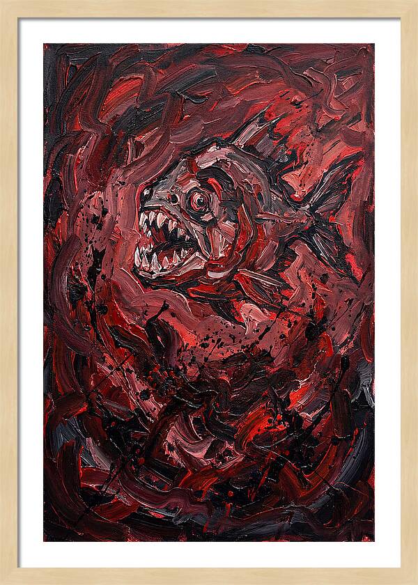Piranha Fury In Expressionism