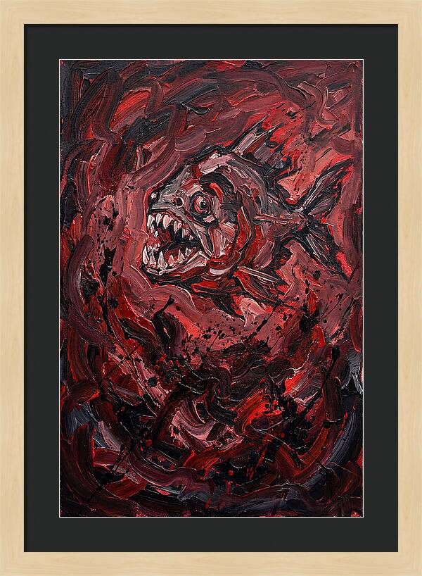 Piranha Fury In Expressionism