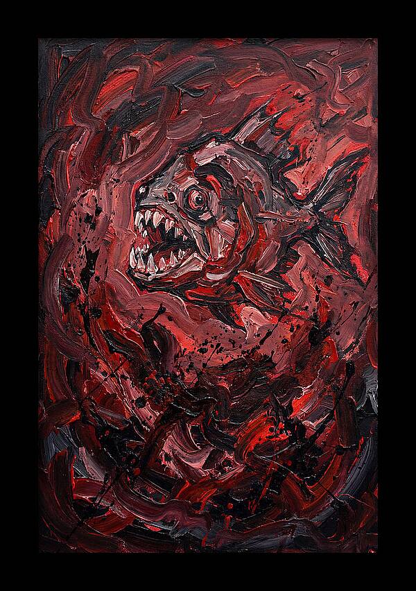 Piranha Fury In Expressionism