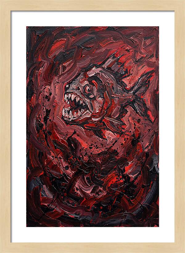 Piranha Fury In Expressionism