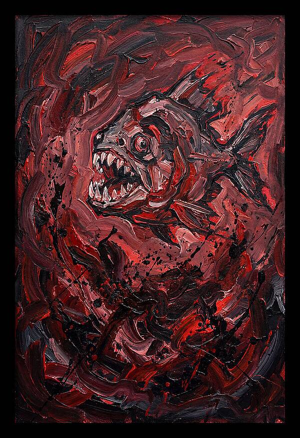 Piranha Fury In Expressionism