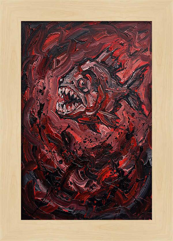 Piranha Fury In Expressionism