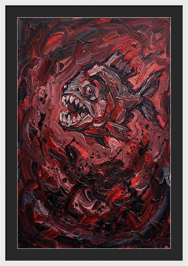 Piranha Fury In Expressionism