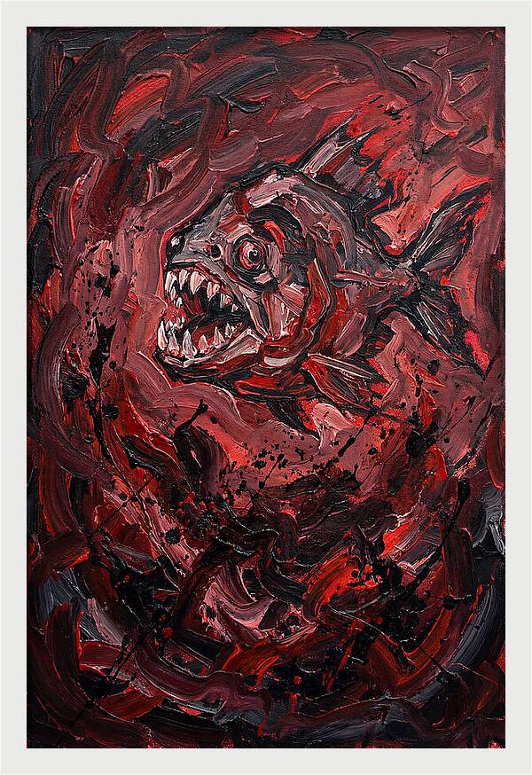 Piranha Fury In Expressionism