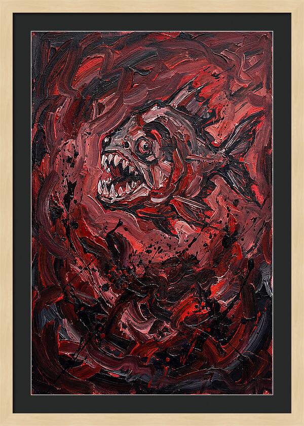 Piranha Fury In Expressionism