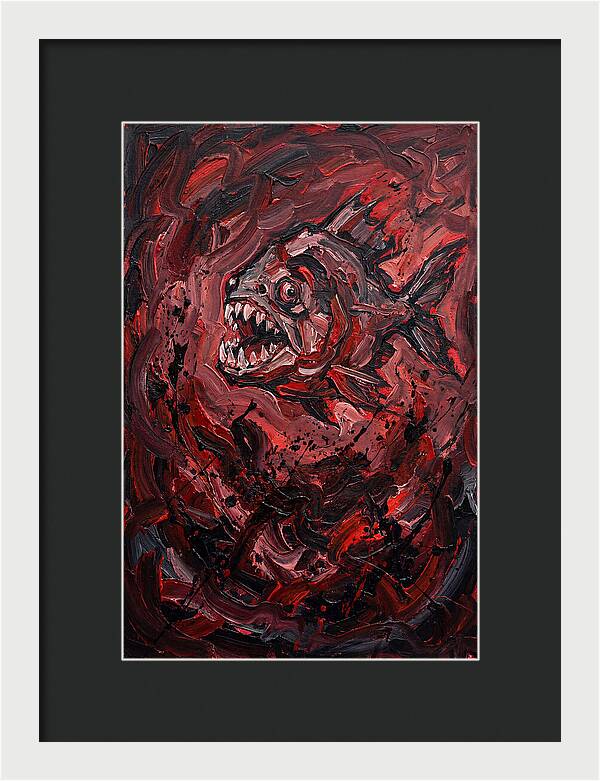 Piranha Fury In Expressionism
