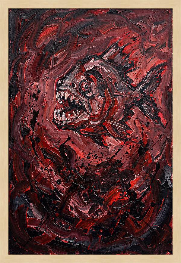 Piranha Fury In Expressionism
