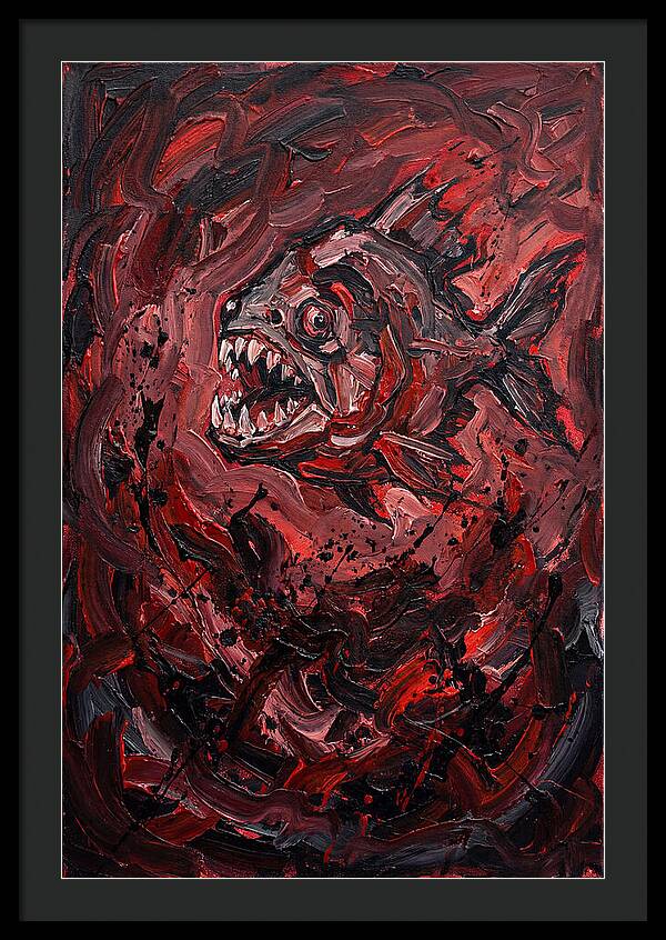 Piranha Fury In Expressionism