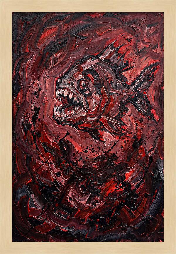 Piranha Fury In Expressionism
