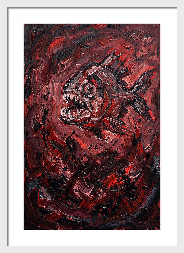Piranha Fury In Expressionism