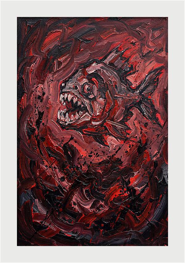 Piranha Fury In Expressionism