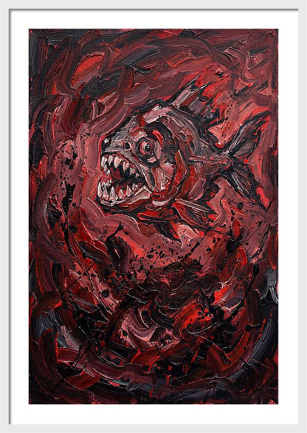 Piranha Fury In Expressionism