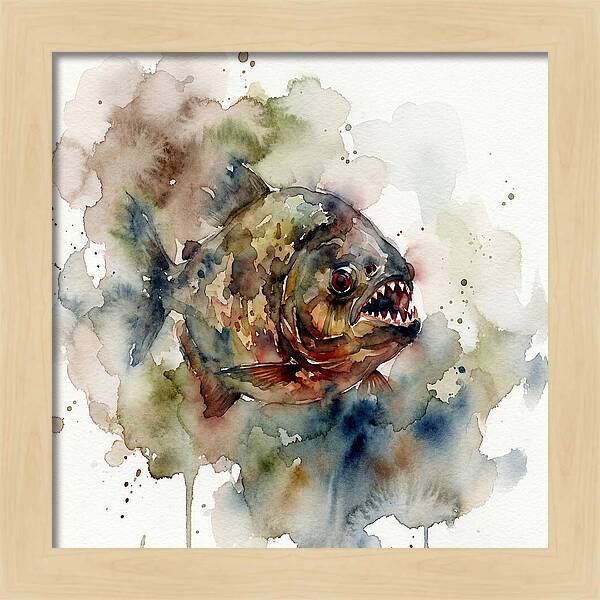 Piranha In Watercolor Splendor