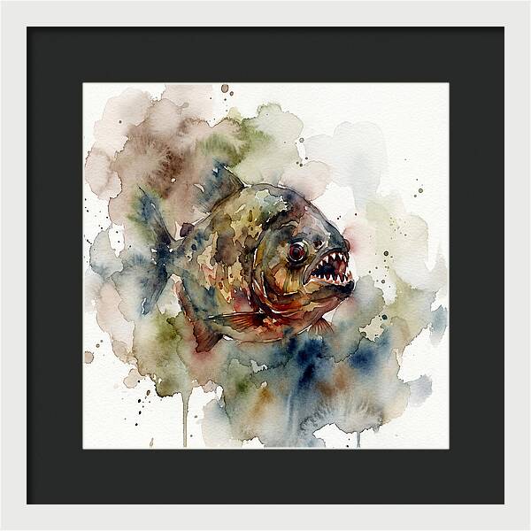 Piranha In Watercolor Splendor