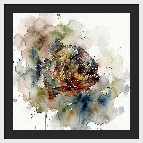 Piranha In Watercolor Splendor