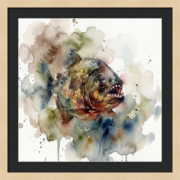 Piranha In Watercolor Splendor