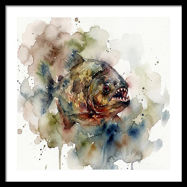 Piranha In Watercolor Splendor