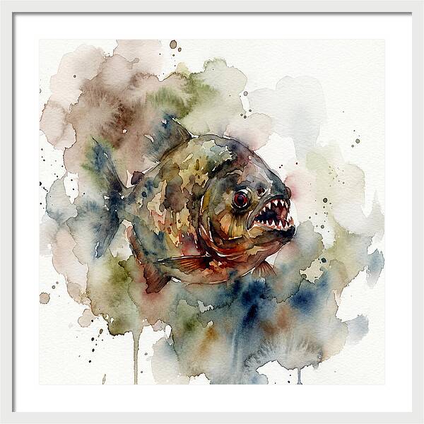 Piranha In Watercolor Splendor