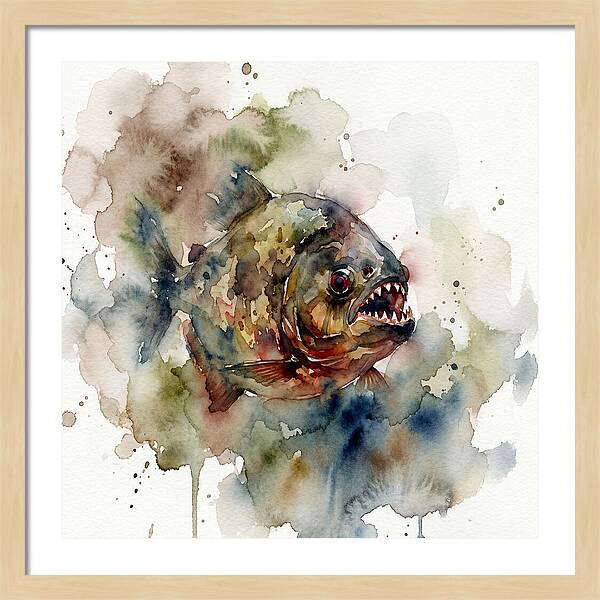 Piranha In Watercolor Splendor