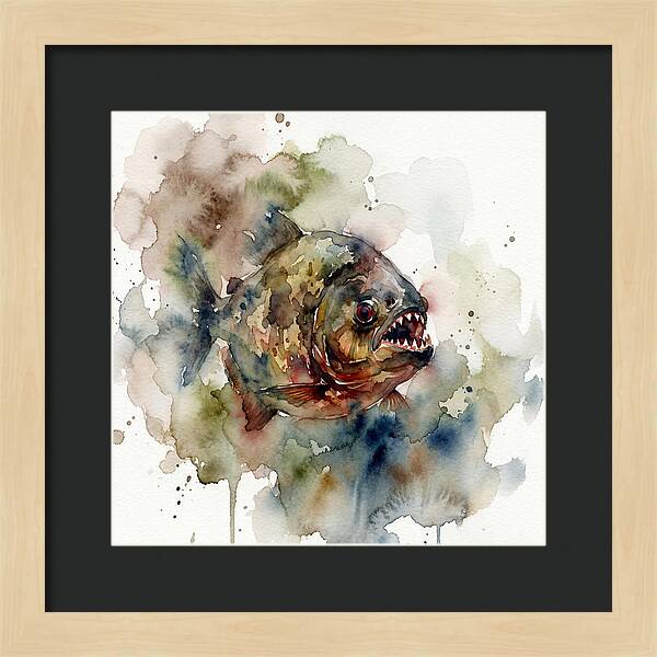 Piranha In Watercolor Splendor
