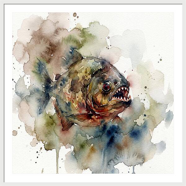 Piranha In Watercolor Splendor