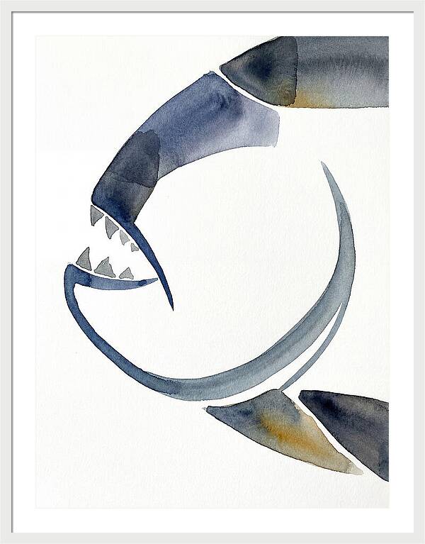 Piranha In Watercolor Style
