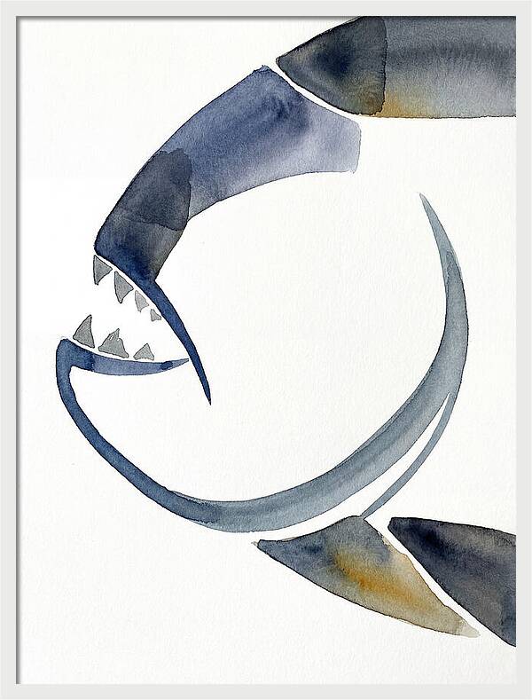 Piranha In Watercolor Style