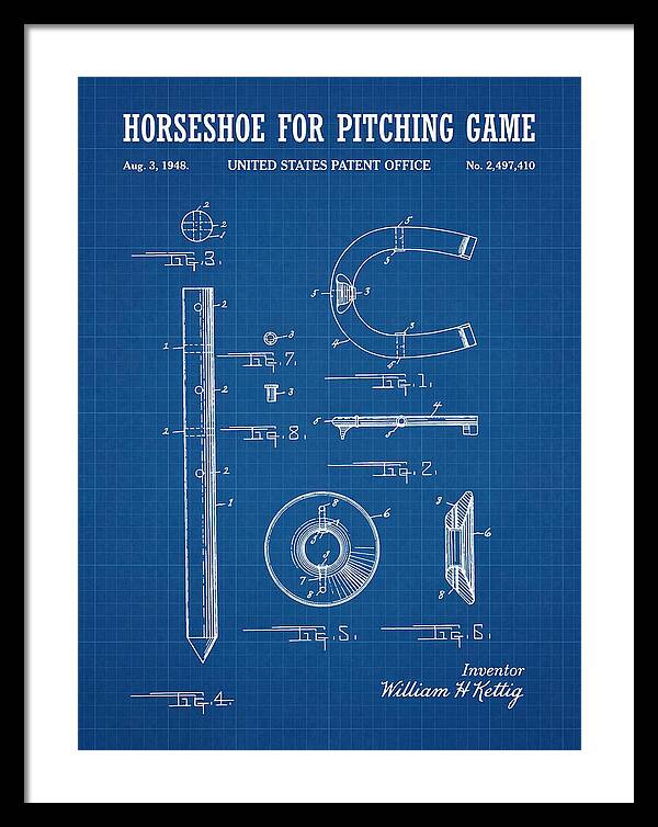 Pitching Horseshoe Blueprint Patent Us2497410a