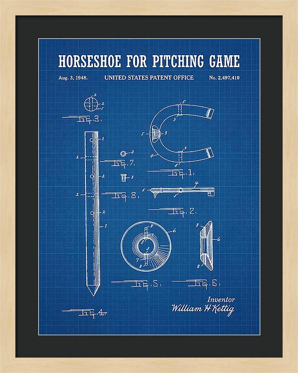 Pitching Horseshoe Blueprint Patent Us2497410a