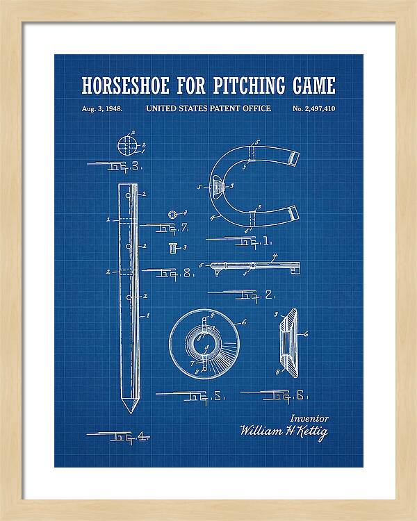 Pitching Horseshoe Blueprint Patent Us2497410a
