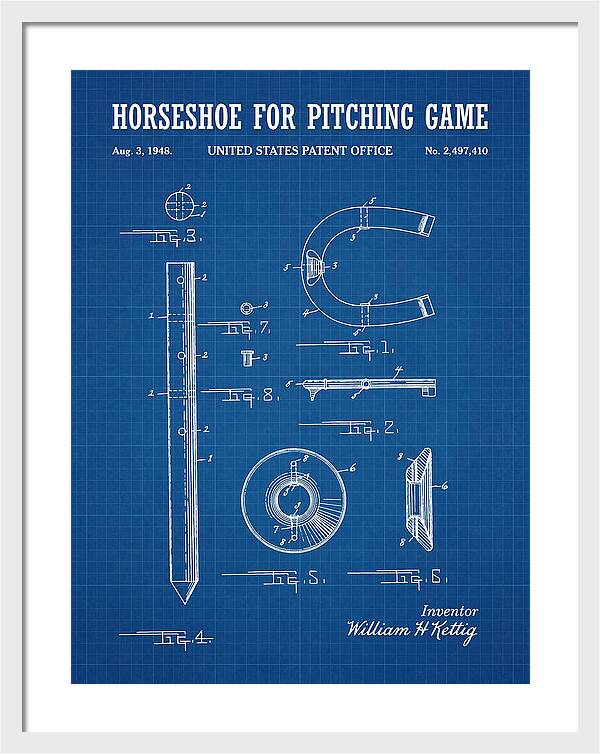 Pitching Horseshoe Blueprint Patent Us2497410a