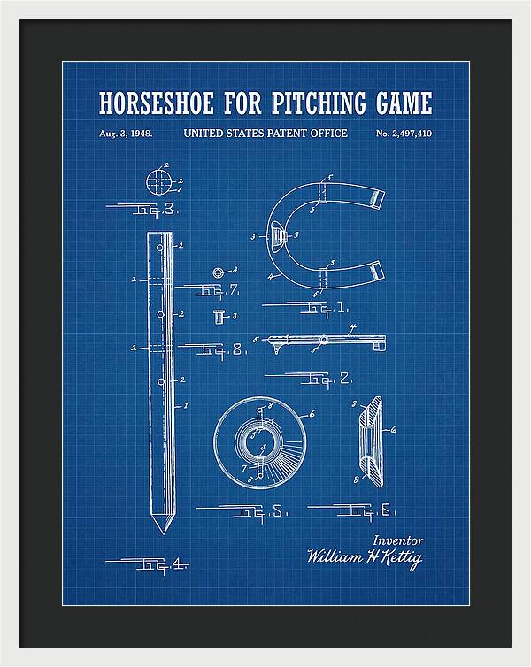 Pitching Horseshoe Blueprint Patent Us2497410a