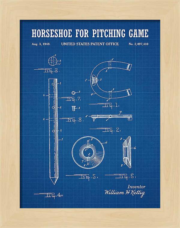 Pitching Horseshoe Blueprint Patent Us2497410a