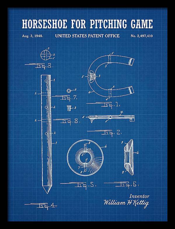 Pitching Horseshoe Blueprint Patent Us2497410a