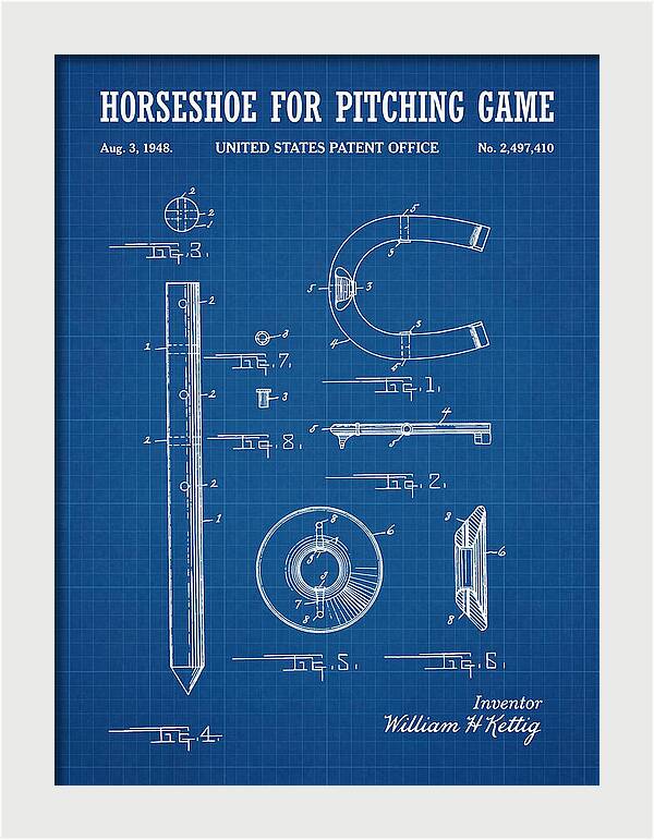 Pitching Horseshoe Blueprint Patent Us2497410a