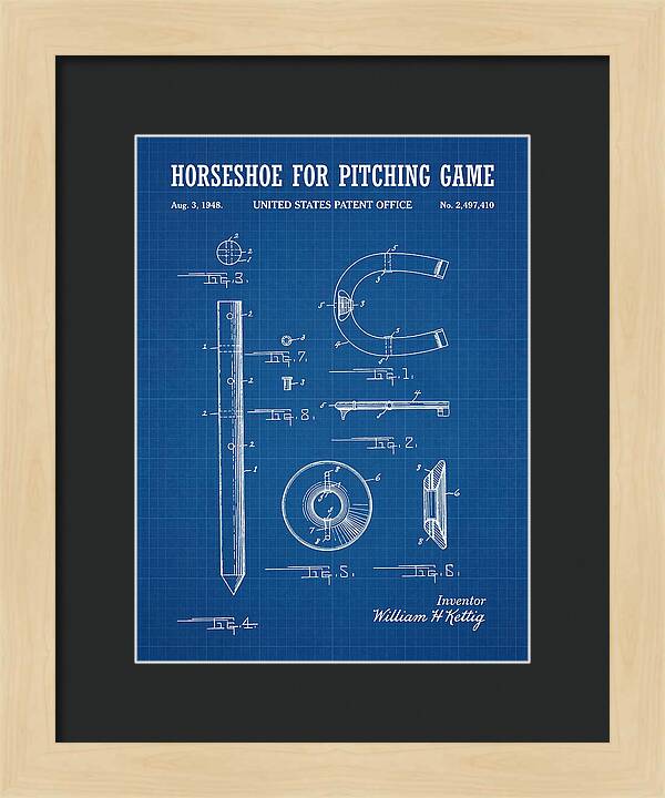 Pitching Horseshoe Blueprint Patent Us2497410a